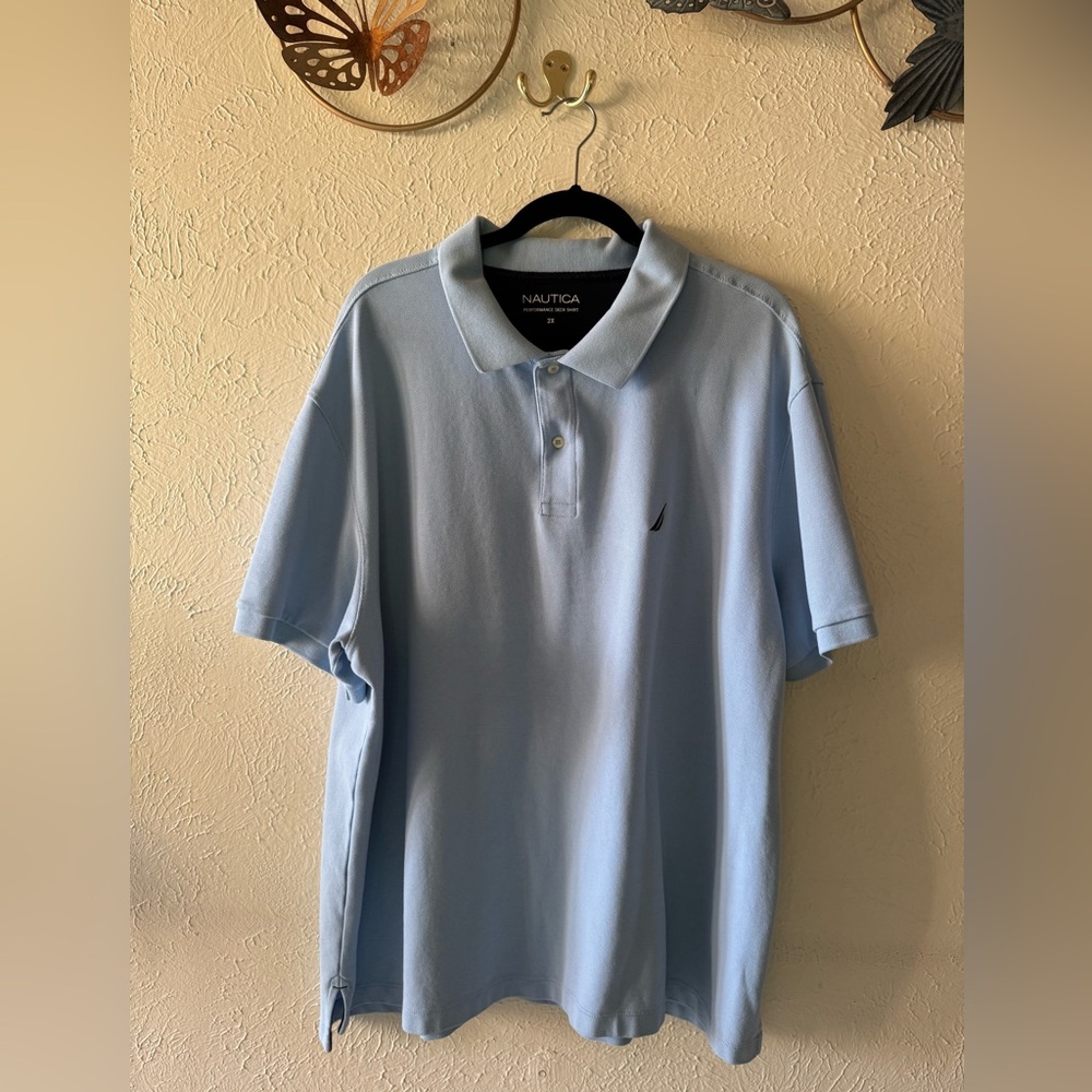 Nautica Men’s Sky Blue Performance Deck Polo – Size 2X